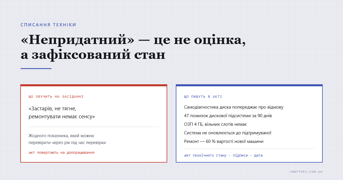 Списання комп’ютерної техніки: коли ПК офіційно непридатний